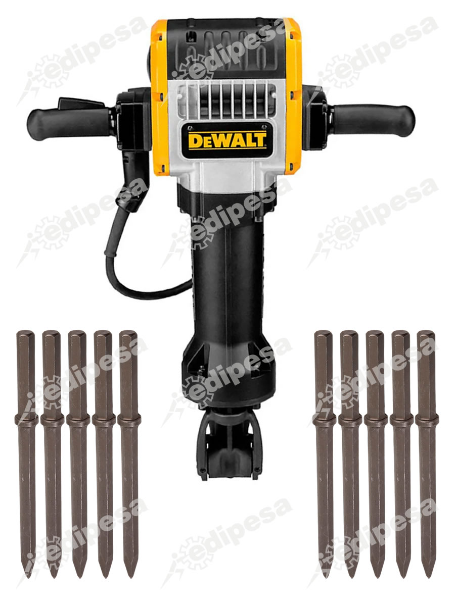 Combo Martillo Rompe Pavimento DEWALT D25980 + 10 cinceles