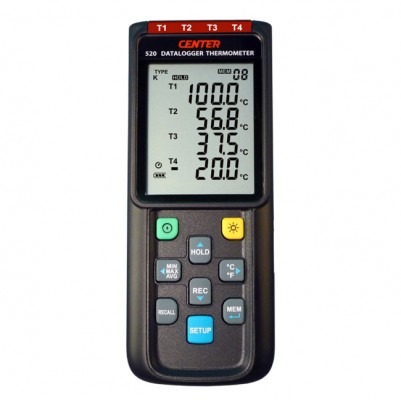 Termómetro con datalogger de 4 canales K, J, E, T